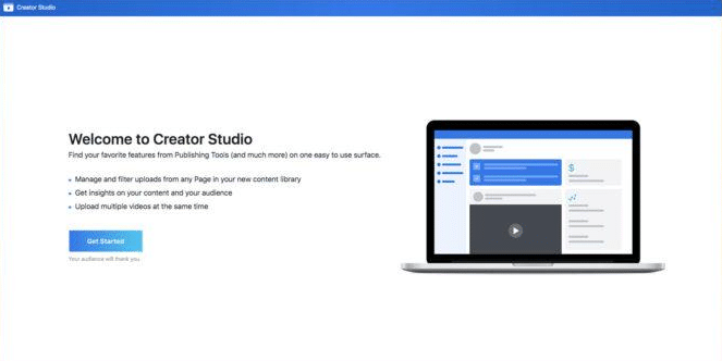 Welcome to create studio homepage screen