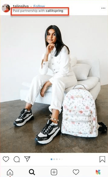 Paid ad partnership instagram post