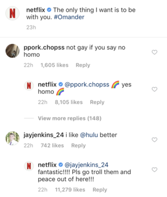 Netflix Instagram comments