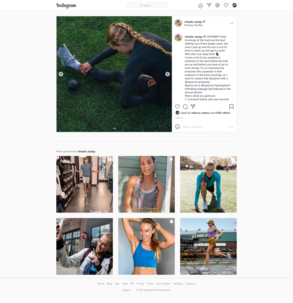 Hyperice team up with Olympic athlete and sports influencer Colleen Quigley.