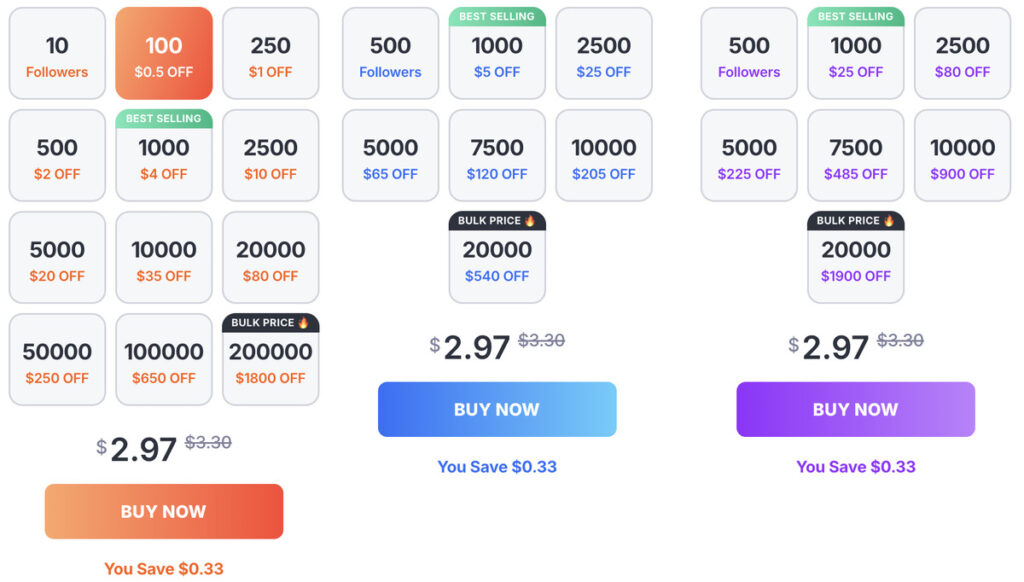 buzzoid followers pricing