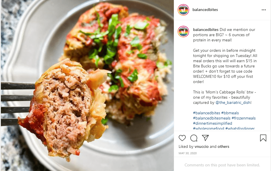 ugc example on instagram post