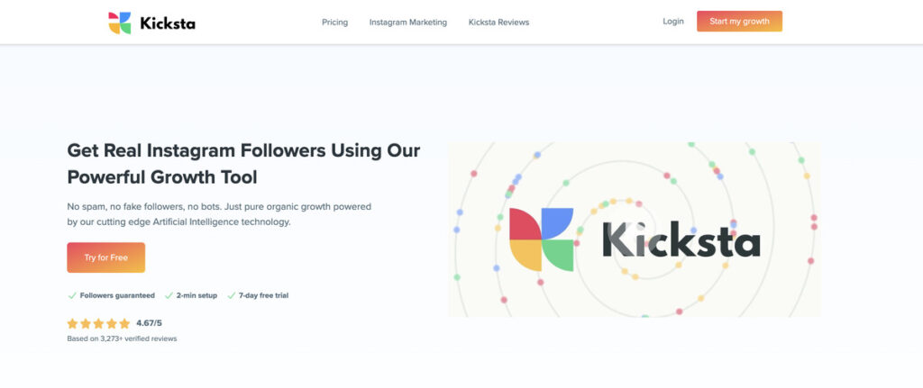 Kicksta dashboard