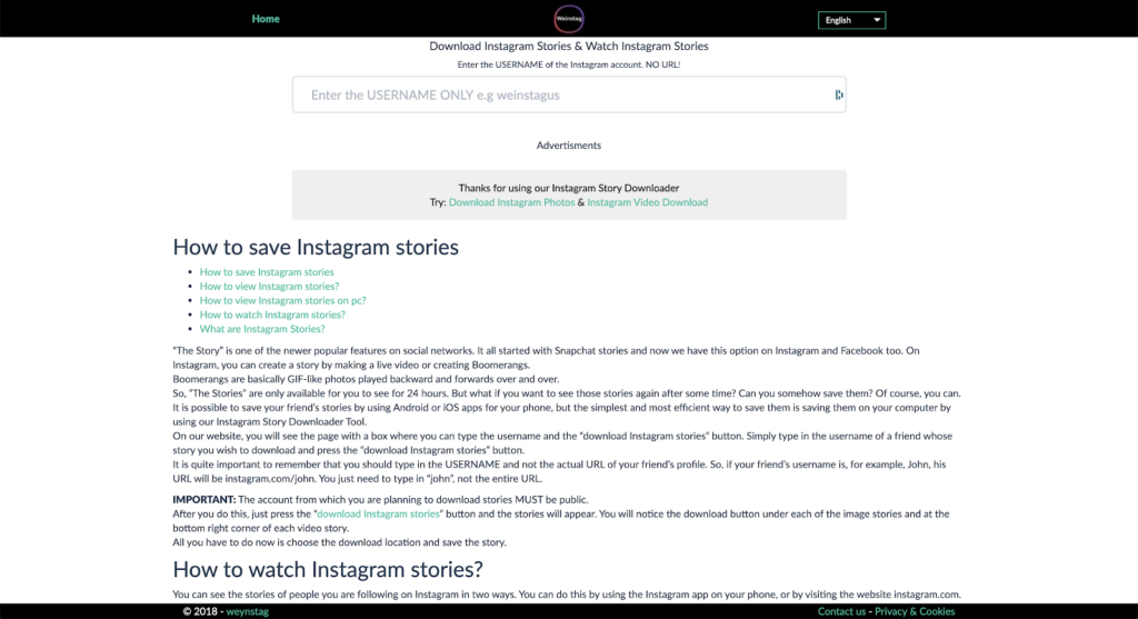 Weynstag story download tool