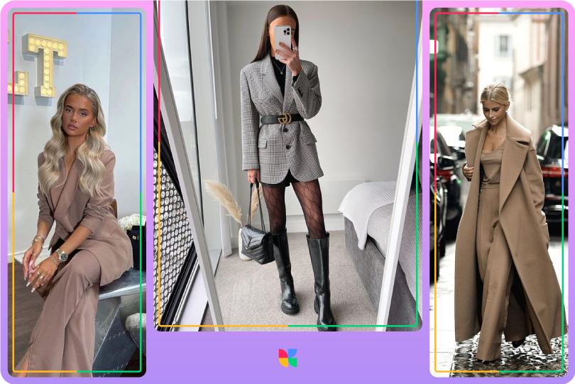 fashion girlies posing with their aesthetic style looks on instagram
