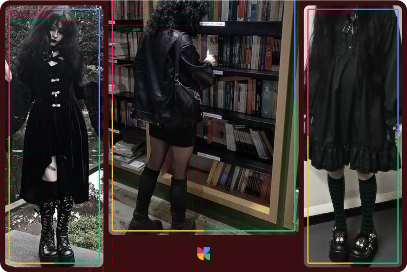gothic girls wearing black clothes