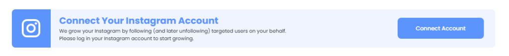 connect your instagram account to kicksta button