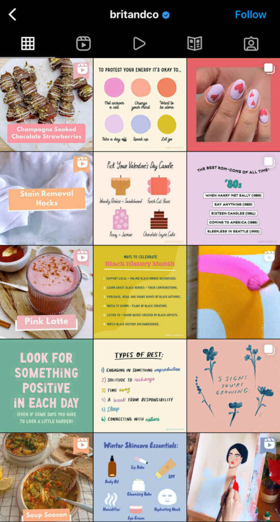 britandco for a successful instagram account