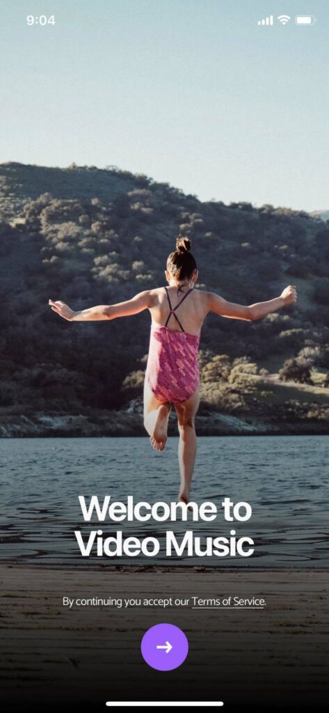 BackgroundMusic welcome page before entering the app