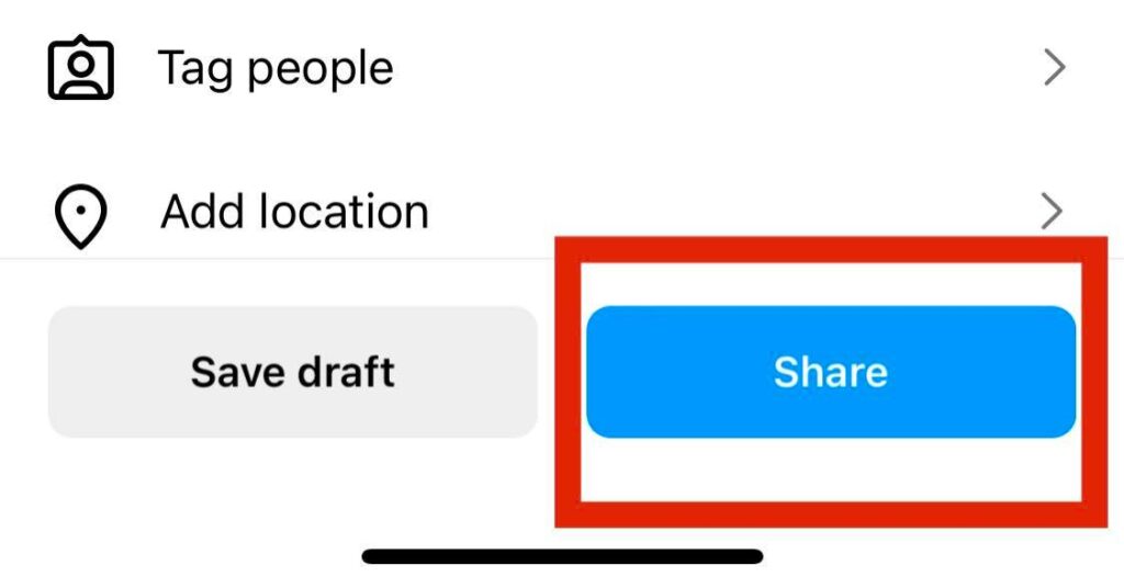 screenshot of instagram reel "share" button