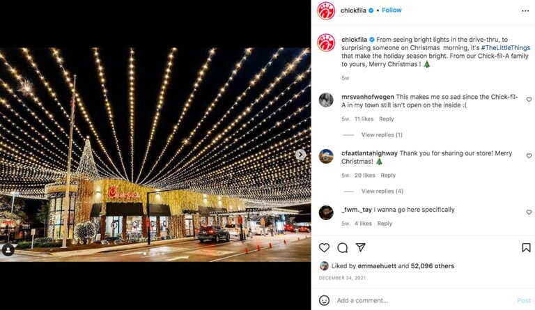 instagram Chick Fil A branded hashtags pot
