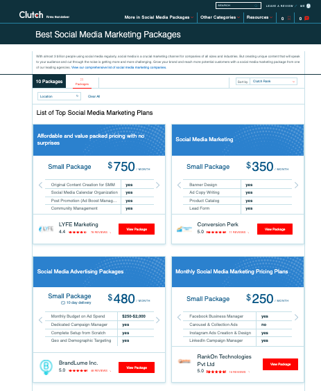 screenshot of Clutch Best Social Media Marketing Practices