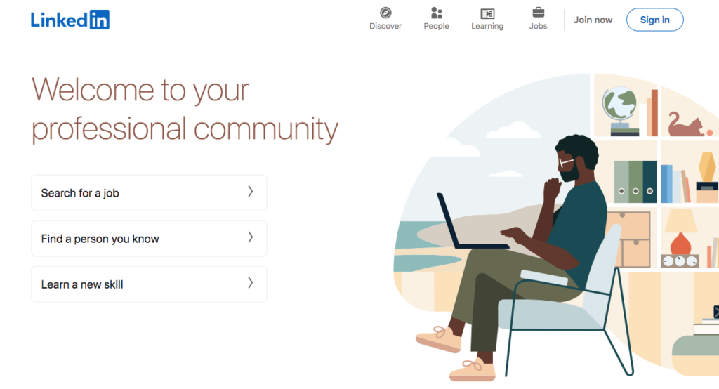 LinkedIn homepage photo