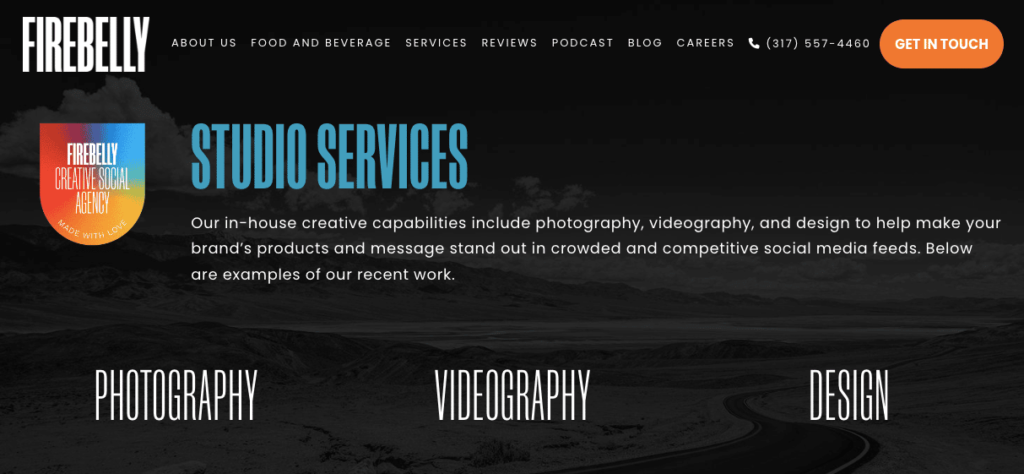 screenshot of creative social agency for instagram