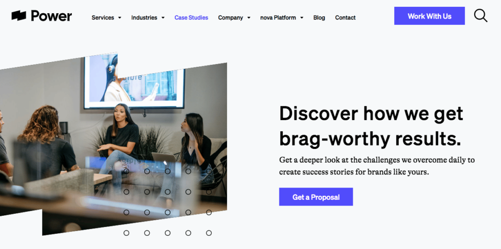 power digital marketing portfolio page