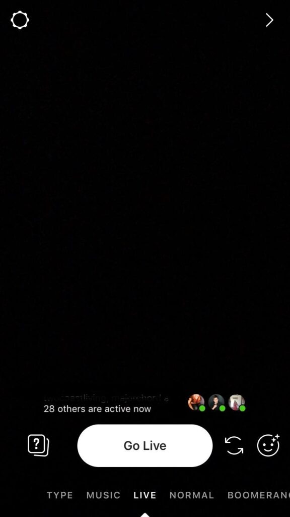 Instagram live steam home screen