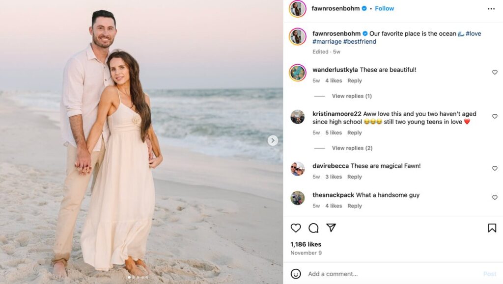 Marriage post by Fawn on instagram