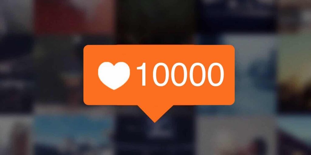 orange instagram notification bar 10000 likes