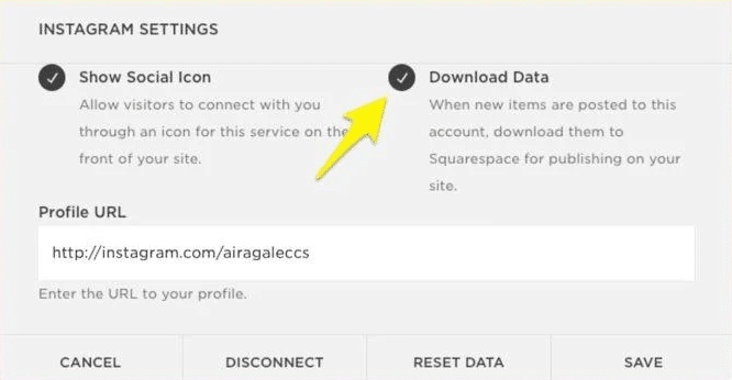 instagram settings download data