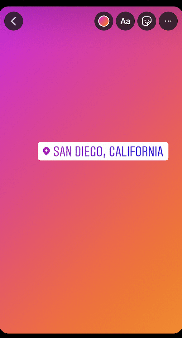 sticker location on instagram story