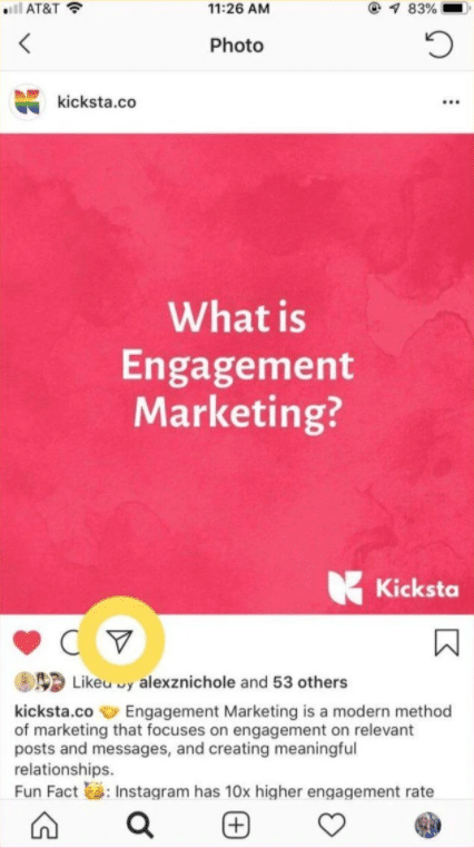 share that post with someone as a direct message