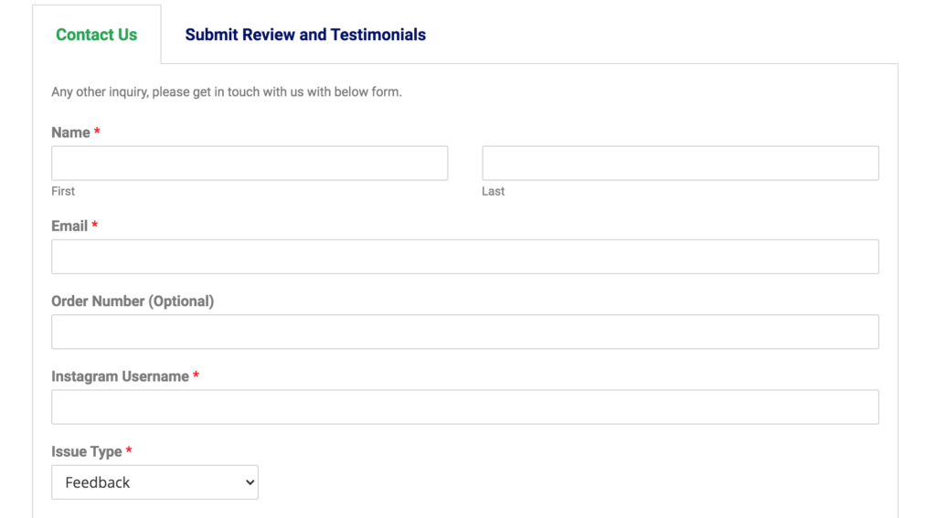 instaboostgram contact form
