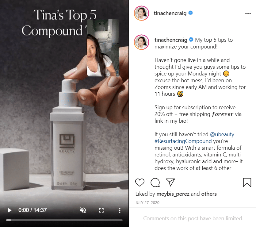 shopping for products from instagram post