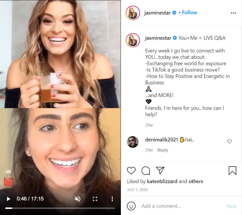Live Q and A with fans
