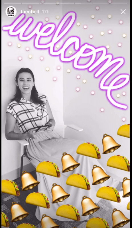 Taco Bell Example of Instagram Stories
