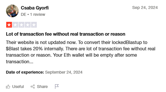 Blastup Trustpilot profile