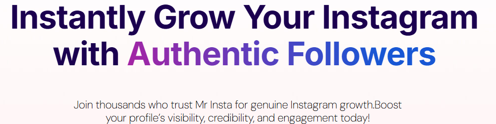 Mr. Insta dashboard