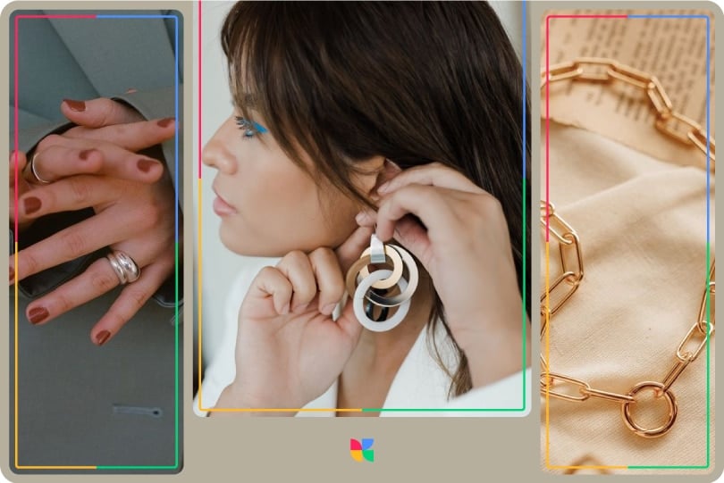 normcore aesthetic girl details: nails, accessories, jewelry