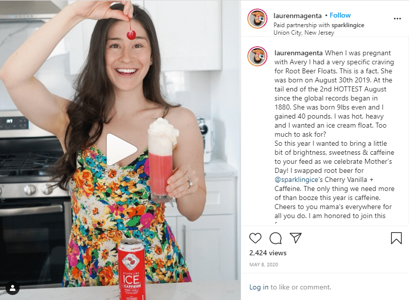 Lauren Paige Magenta micro-influencer instagram post