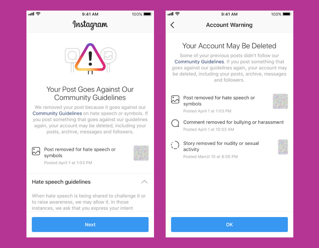 Why Instagram account might get blocked