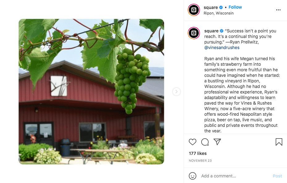 Square cross-promotion on instagram