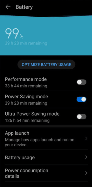 optimize battery usage