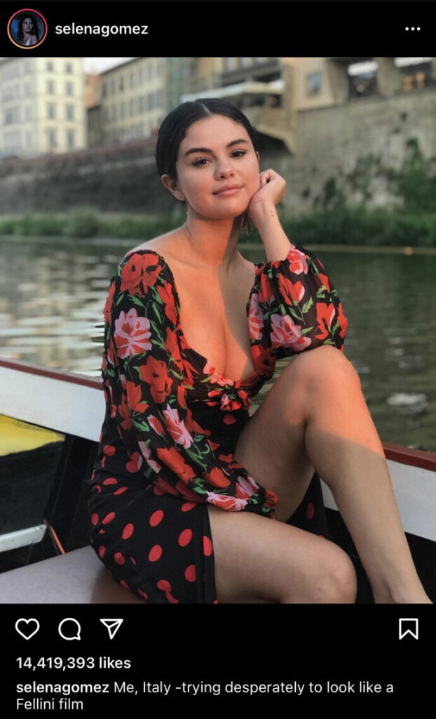 Selena on a trip post