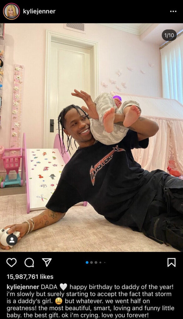 Kylie's birthday post for Travis