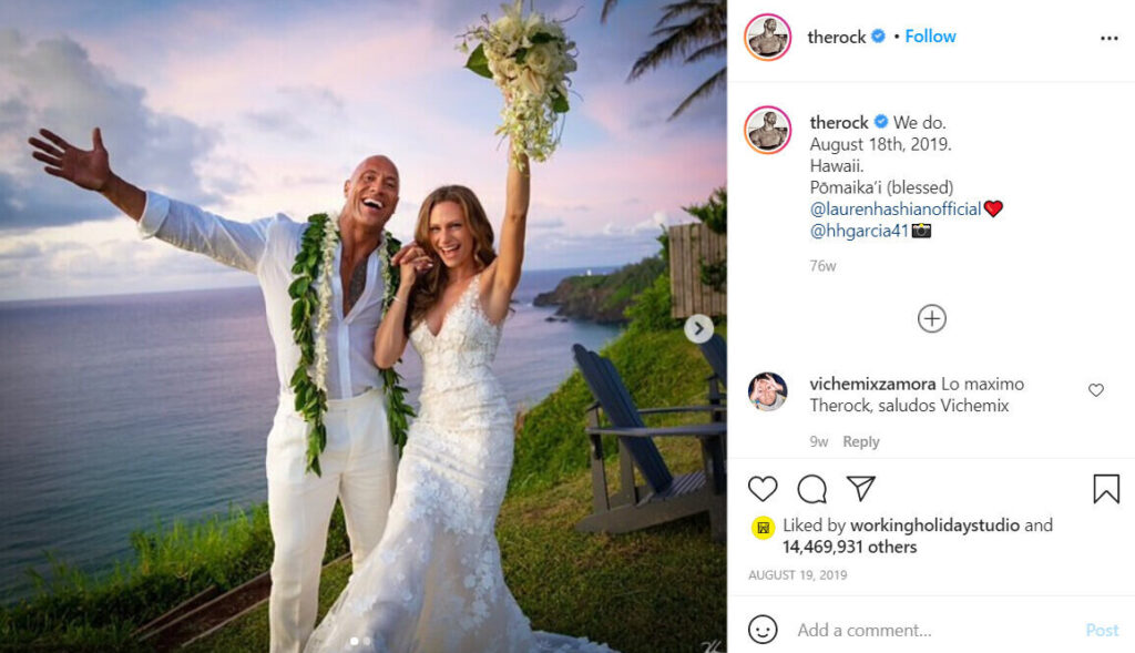 The Rock's most liked Instagram post