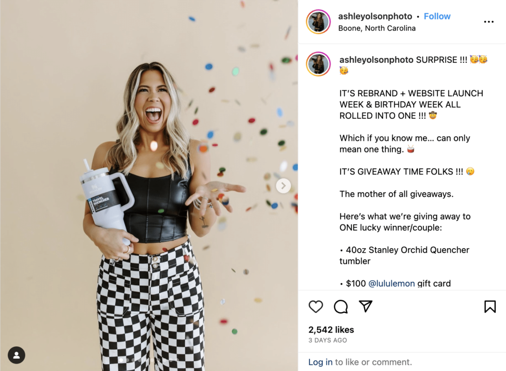 @ashleyoslonphoto instagram giveaway