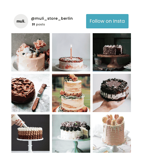 screenshot of "follow me on Instagram" button