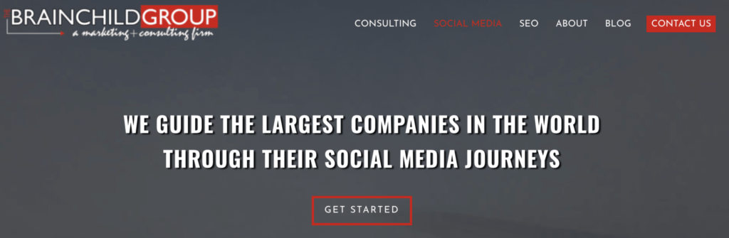 Brainchild group social media consultant company homepage 