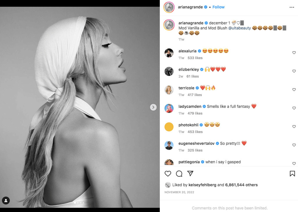 Photo of Ariana Grande with Mod Vanilla and Mod Blush