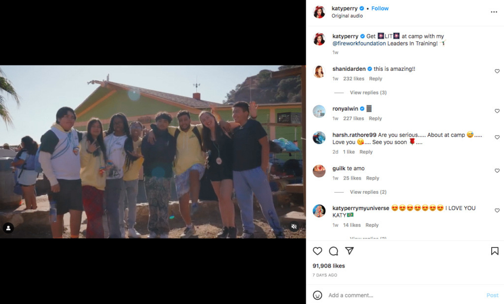 photo of Katy Perry's new LIT camp
