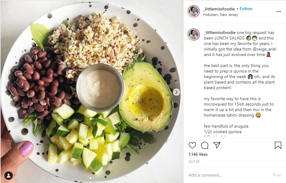 littlemissfoodie instagram post