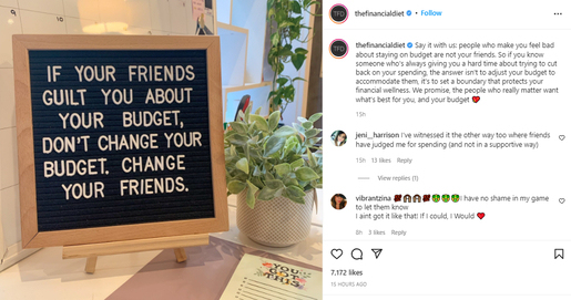 what makes a good Instagram post: Inspiration content by thefinancialdiet