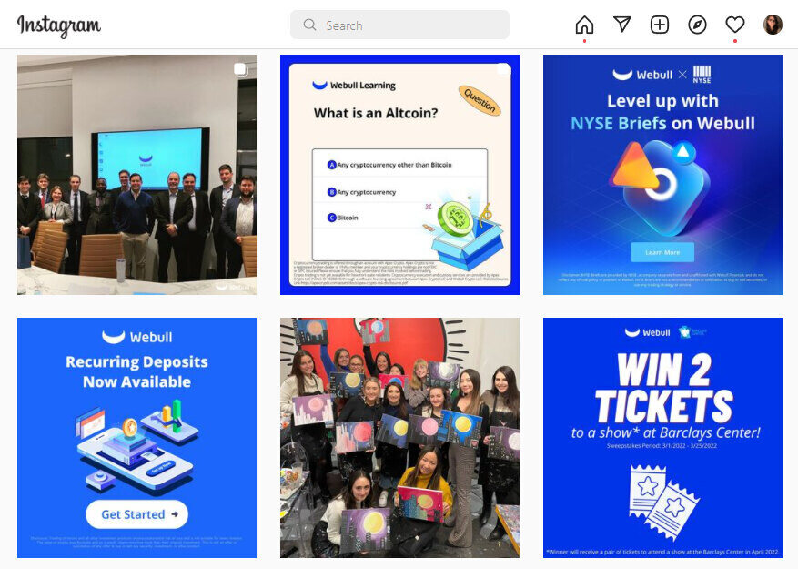 exampled of good Instagram posts that bring value by Webullglobal