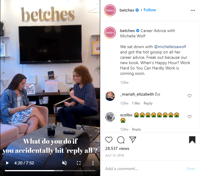 instagram interviews with industry leaders or well-known influencers