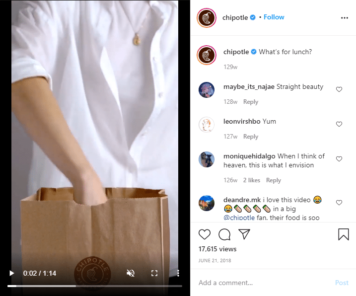 chipotle promotion instagram post