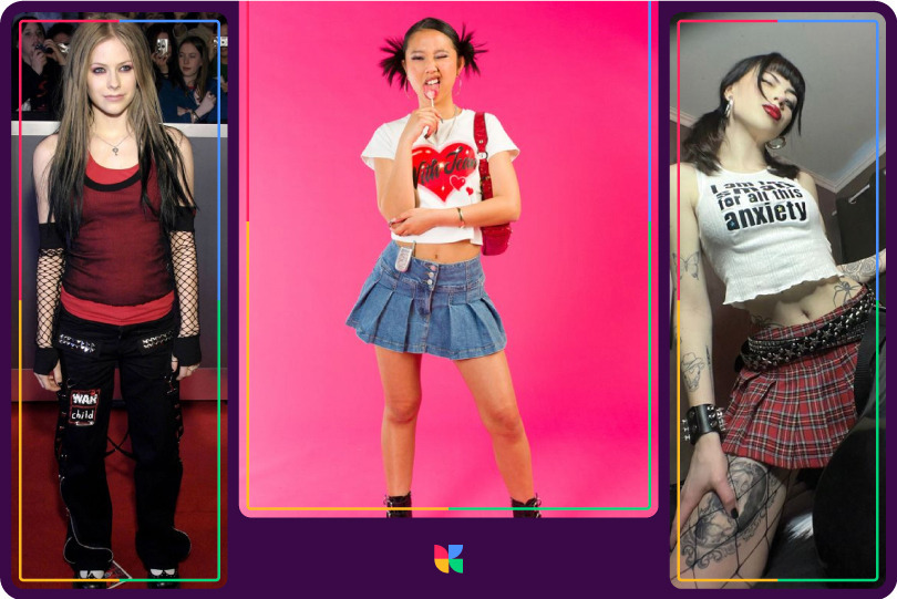 y2k pop punk aesthetic of popular celebrities and influencers